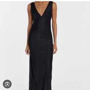 DISSH Brie Satin black midi maxi dress